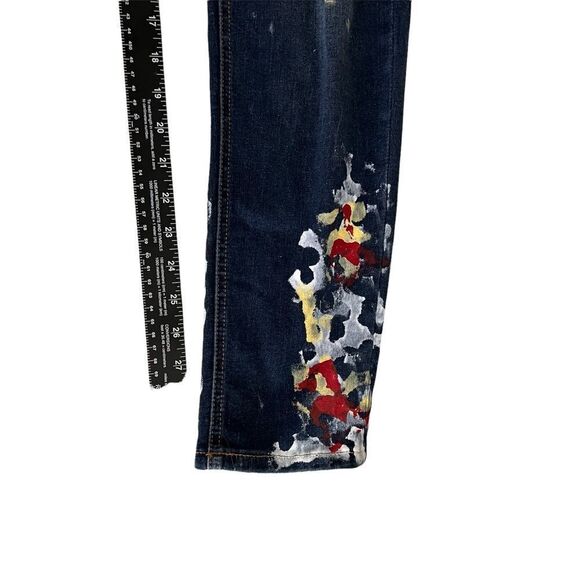 AP Blue Paint Splash Skinny Jeans junior size 15 - Picture 12 of 15
